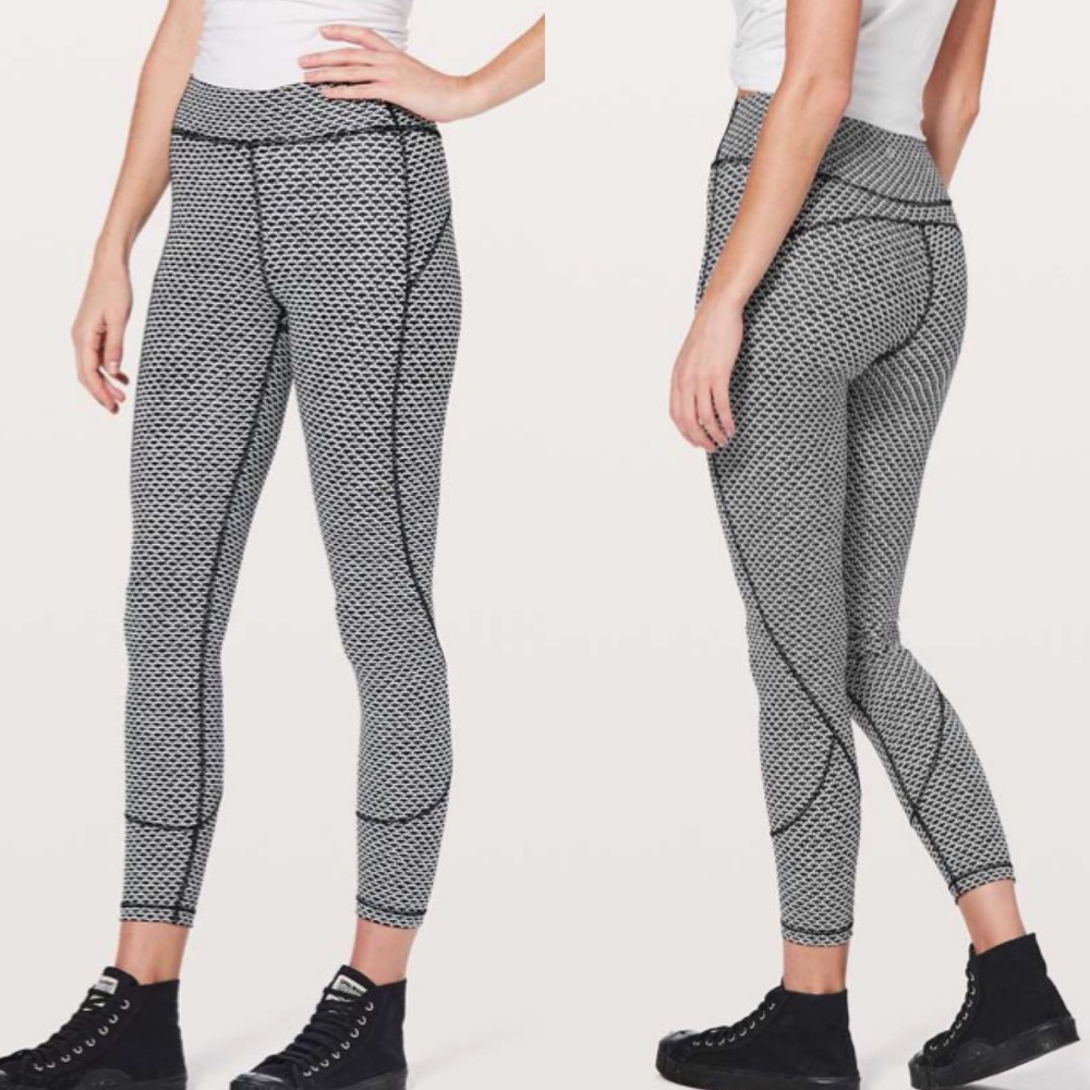 lululemon athletica Black & White Textured High-Rise Leggings